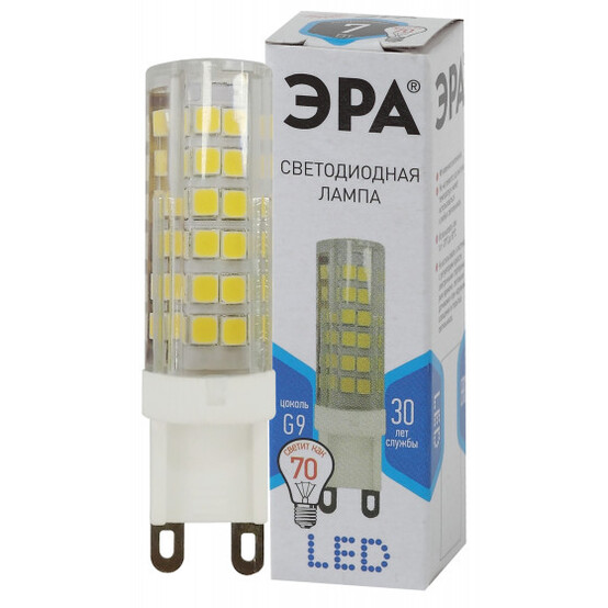 Лампа светодиодная  ЭРА LED smd JCD-7w-220V-corn, ceramics-840-G9 УТ000012388