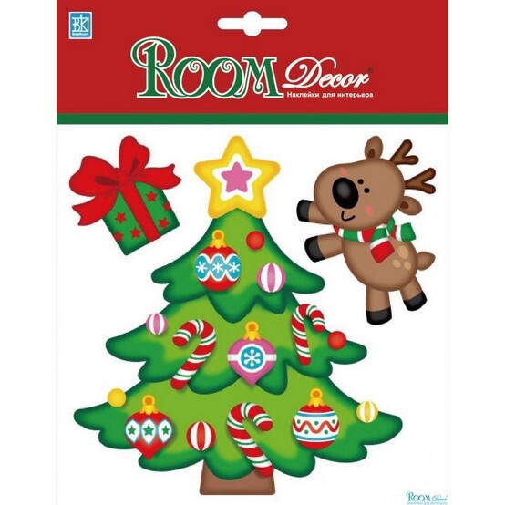Стикер 4D ПВХ 18*18 см влагостойкий Елочка с олененком Room Decor (1/1)