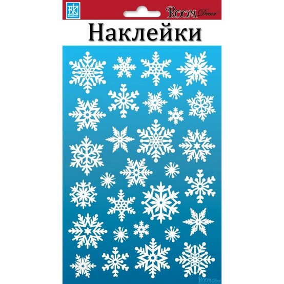 Стикер ПВХ 14*21 см влагостойкий Снежинки Room Decor (1/1)