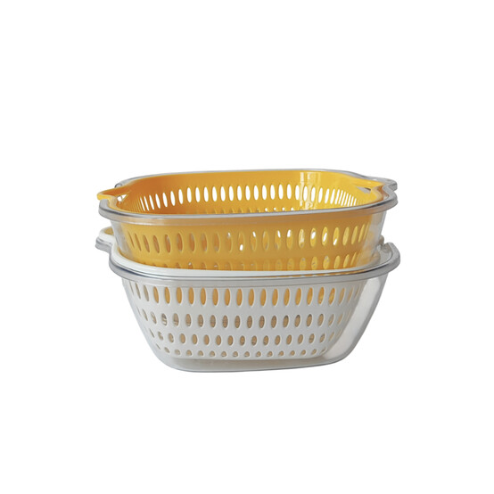 Дуршлаг пластиковый 24*22*9 см с чашей микс BZ-669 Baizheng (1/50)