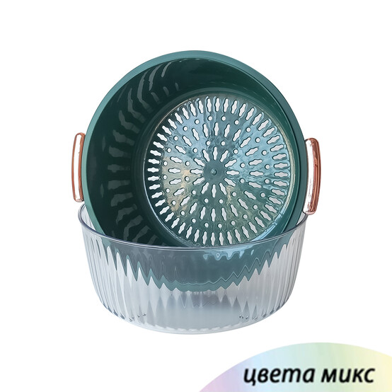 Дуршлаг пластиковый 29*26,5*11,5 см с чашей микс BZ-291 Baizheng (1/24)