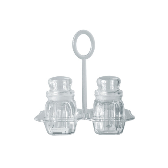 Набор пластиковый для специй 3 пр подставка прозрачный Jam Jar white Fessle (1/48)
