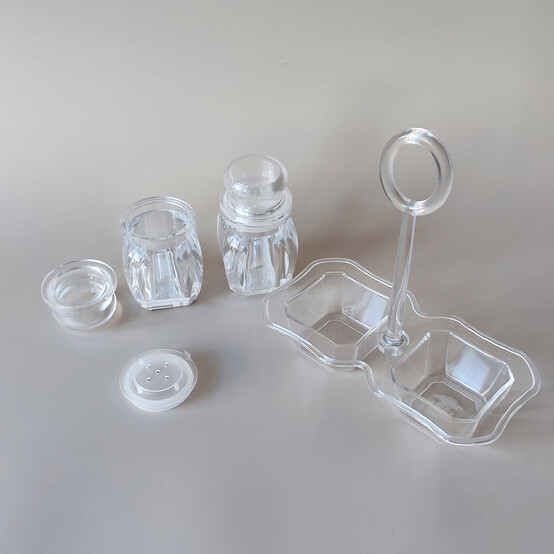Набор пластиковый для специй 3 пр подставка прозрачный Jam Jar white Fessle (1/48)