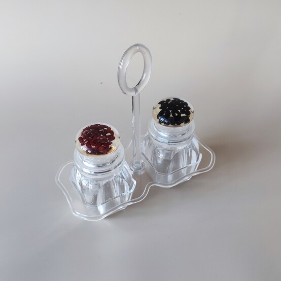 Набор пластиковый для специй 3 пр подставка прозрачный Jam Jar Fessle (1/48)