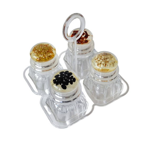 Набор пластиковый для специй 5 пр подставка прозрачный Jam Jar Fessle (1/24)