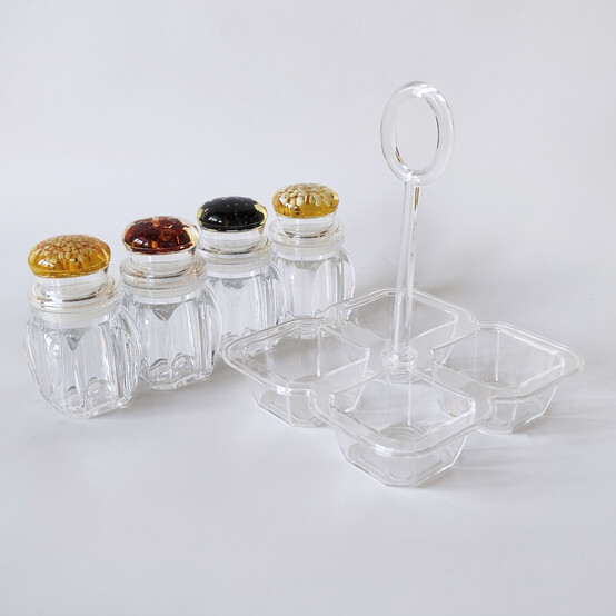 Набор пластиковый для специй 5 пр подставка прозрачный Jam Jar Fessle (1/24)