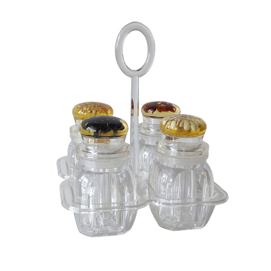 Набор пластиковый для специй 5 пр подставка прозрачный Jam Jar Fessle (1/24)