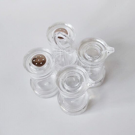 Набор пластиковый для специй 5 пр подставка прозрачный Jam Jar white Fessle (1/24)