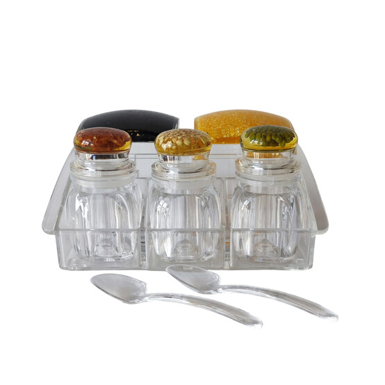Набор пластиковый для специй 6 пр подставка прозрачный Jam Jar Fessle (1/24)