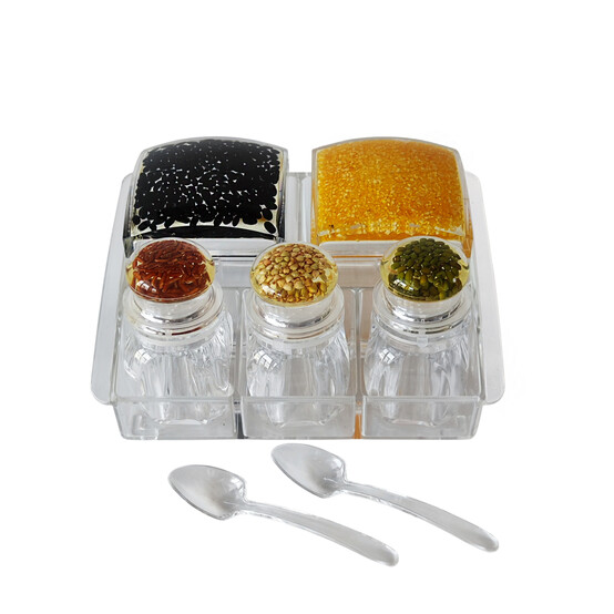 Набор пластиковый для специй 6 пр подставка прозрачный Jam Jar Fessle (1/24)