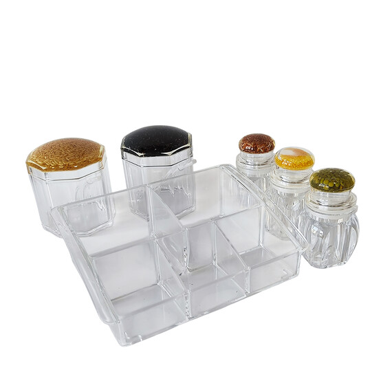 Набор пластиковый для специй 6 пр подставка прозрачный Jam Jar Fessle (1/24)