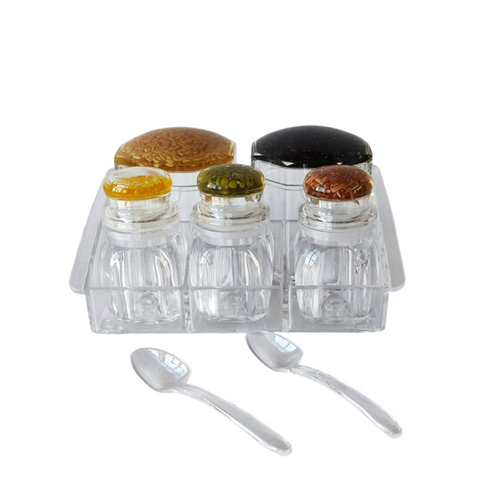 Набор пластиковый для специй 6 пр подставка прозрачный Jam Jar Fessle (1/24)