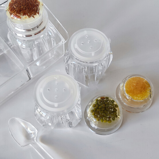 Набор пластиковый для специй 6 пр подставка прозрачный Jam Jar Fessle (1/24)