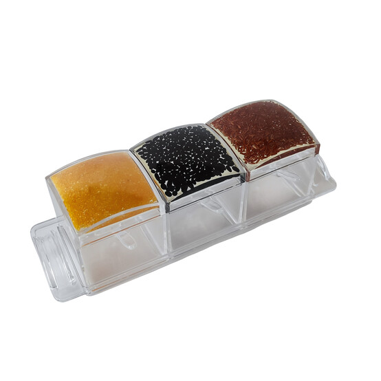Набор пластиковый для специй 7 пр ложка подставка прозрачный Jam Jar Fessle (1/24)