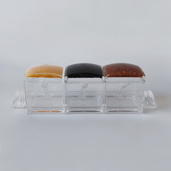 Набор пластиковый для специй 7 пр ложка подставка прозрачный Jam Jar Fessle (1/24)
