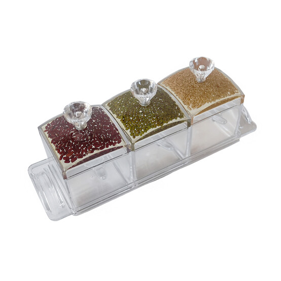 Набор пластиковый для специй 7 пр ложка подставка прозрачный Jam Jar Fessle (1/24)