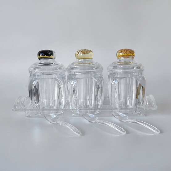 Набор пластиковый для специй 7 пр ложка подставка прозрачный Jam Jar Fessle (1/24)