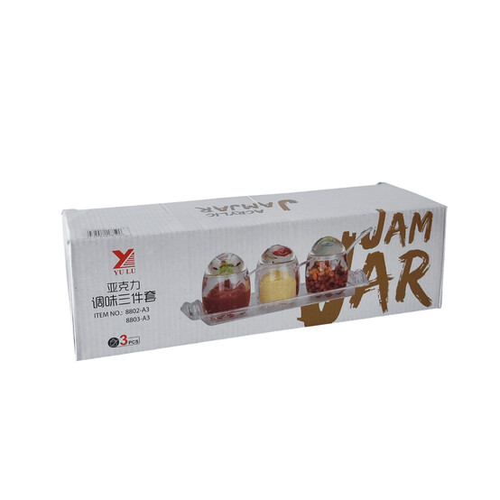 Набор пластиковый для специй 7 пр ложка подставка прозрачный Jam Jar Fessle (1/24)