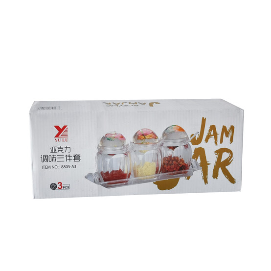 Набор пластиковый для специй 7 пр ложка подставка прозрачный Jam Jar white Fessle (1/24)