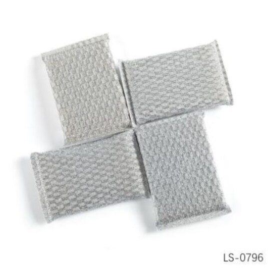 Губка поролоновая с металлизированной нитью для посуды 4 шт 13*9 см LS-0796 Baizheng (1/100)