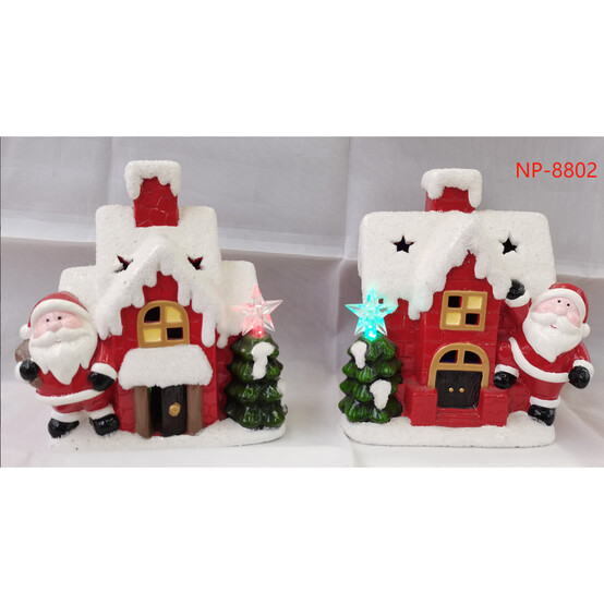 Фигурка новогодняя 5*8,5*18,5 см с подсветкой керамическая ассорти NP-8802 Fex (1/24)