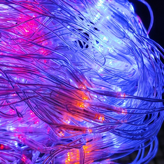 Гирлянда светодиодная 1,5*1,5 м 120 led 220 Вт сетка мультицвет Серпантин (1/128)