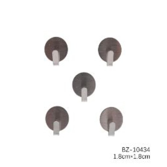 Крючок нерж сталь самоклеящийся 5 шт 1,8*1,8 см BZ-10434 Baizheng (1/160)