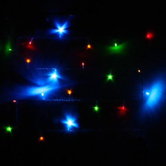 Гирлянда светодиодная 5 м 50 led 2*АА нить мультицвет Серпантин (1/288)