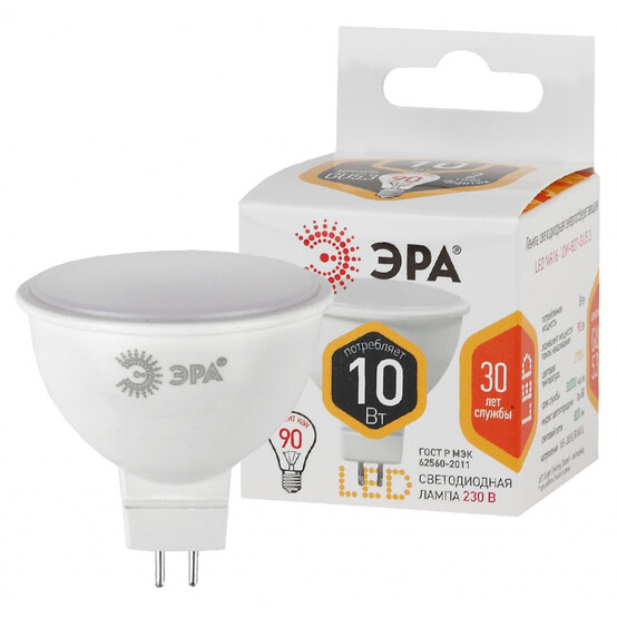 Лампа светодиодная Эра LED MR16-10W-827-GU5.3 ЭРА (MR16, 10Вт, тепл, GU5.3) Лампа светодиодная Эра LED MR16-10W-827-GU5.3 ЭРА (MR16, 10Вт, тепл, GU5.3)