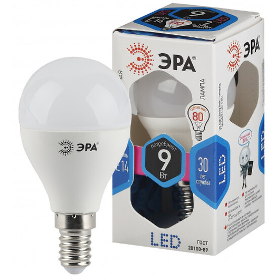 Лампа светодиодная  ЭРА LED smd P45-9w-840-E14