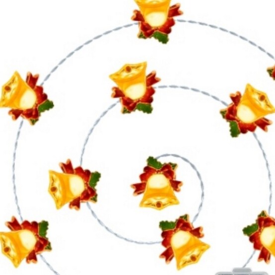 Гирлянда светодиодная 2 м 20 led 220 Вт батарейки Колокольчик Серпантин (1/432)