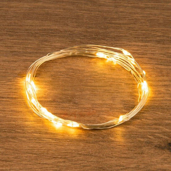 Гирлянда светодиодная 2 м 20 led 2*АА роса теплый белый Neon-night (1/50)