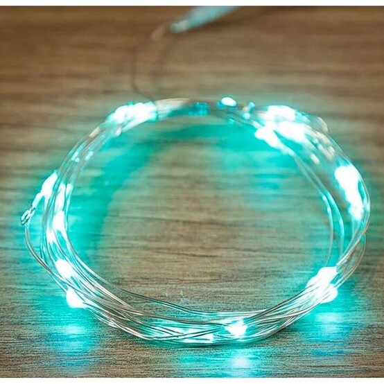 Гирлянда светодиодная 2 м 20 led 3*АА роса бирюзовый Neon-night (1/50)