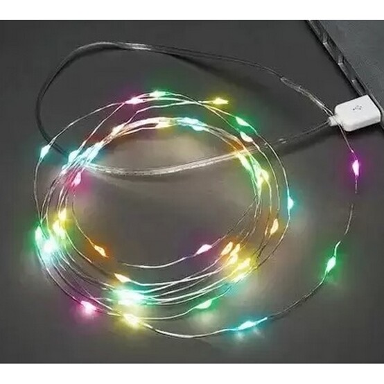 Гирлянда светодиодная 2 м 20 led USB многоцвет Роса Neon-night (1/100)