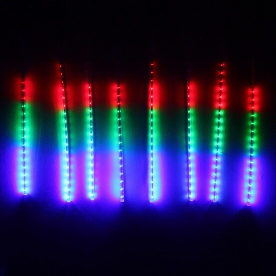 Гирлянда светодиодная 3 м*80 см 575 led 220 В 8 трубок мультицвет Тающая сосулька Серпантин (1/50)