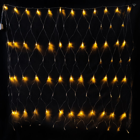 Гирлянда светодиодная 1,5*1,5 м 160 led сетка желтая Baizheng (1/100)