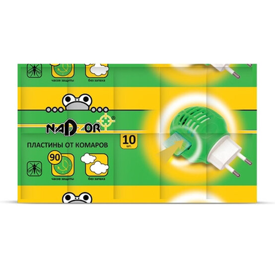Пластины от комаров 10 шт без запаха Nadzor (1/200)
