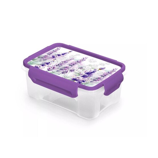 Контейнер пластиковый 1,1 л прямоугольный для СВЧ Lavender Полимербыт (1/20)