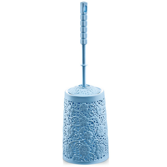 Ерш пластиковый для туалета длинный 135*135*460 мм голубой Ажурный Ddstyle (1/24)