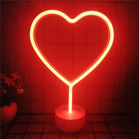 Светильник светодиодный 0,65 Вт 30 см 3АА неоновый сердце EN-NL 19 Energy (1/48)