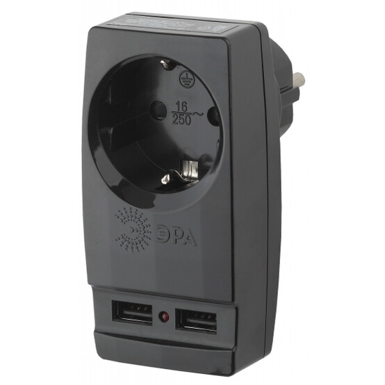 SP-1e-USB-B ЭРА Адаптер "Polynom" 1гн 220V + 2xUSB 2100mA, c заземл, (черный) SP-1e-USB-B ЭРА Адаптер "Polynom" 1гн 220V + 2xUSB 2100mA, c заземл, (черный)
