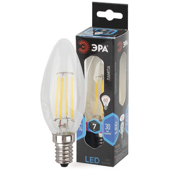 Лампа светодиодная  ЭРА F-LED B35-7w-840-E14