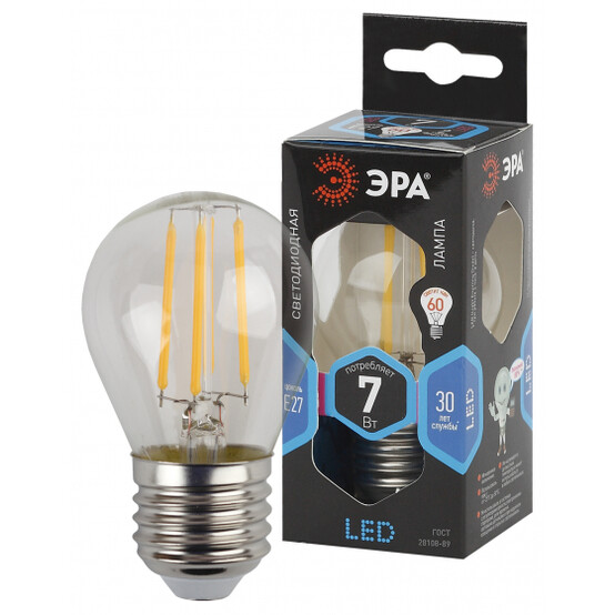 Лампа светодиодная Эра F-LED P45-7W-840-E27