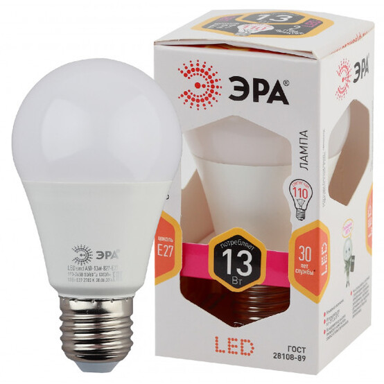 Лампа светодиодная ЭРА LED smd A60-13W-827-E27 Лампа светодиодная ЭРА LED smd A60-13W-827-E27
