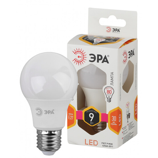 Лампа светодиодная  ЭРА LED A60-9W-827-E27