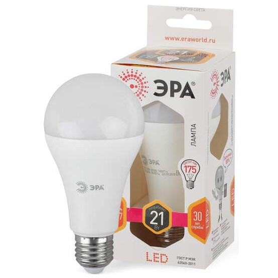 Лампа светодиодная  ЭРА LED A65-21W-827-E27