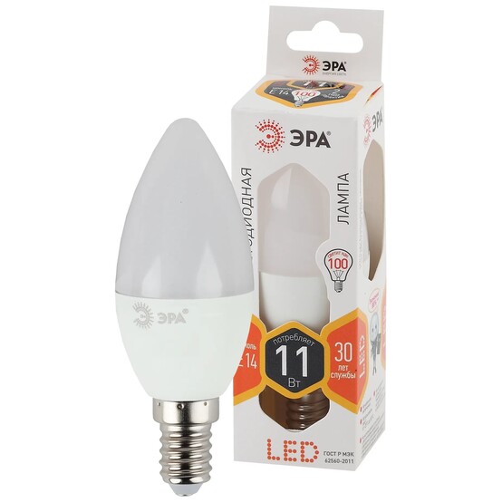 Лампа светодиодная  ЭРА LED smd B35-11w-827-E14