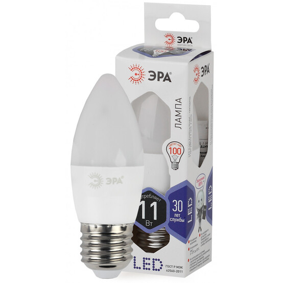 Лампа светодиодная  ЭРА LED smd B35-11w-860-E27