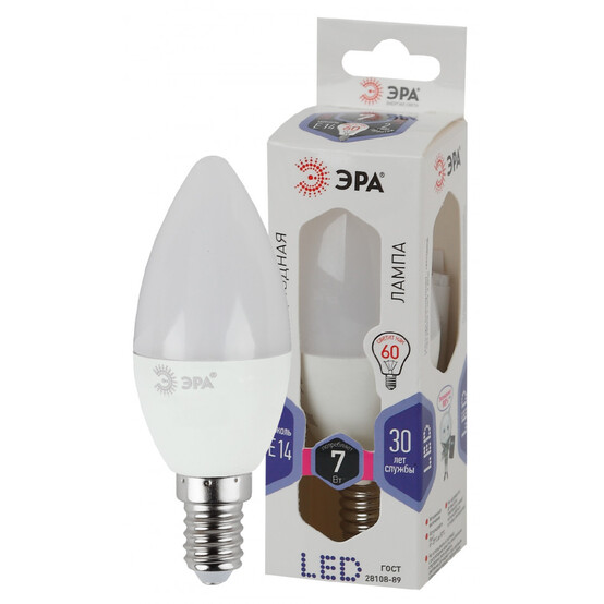 Лампа светодиодная  ЭРА LED smd B35-7W-860-E14
