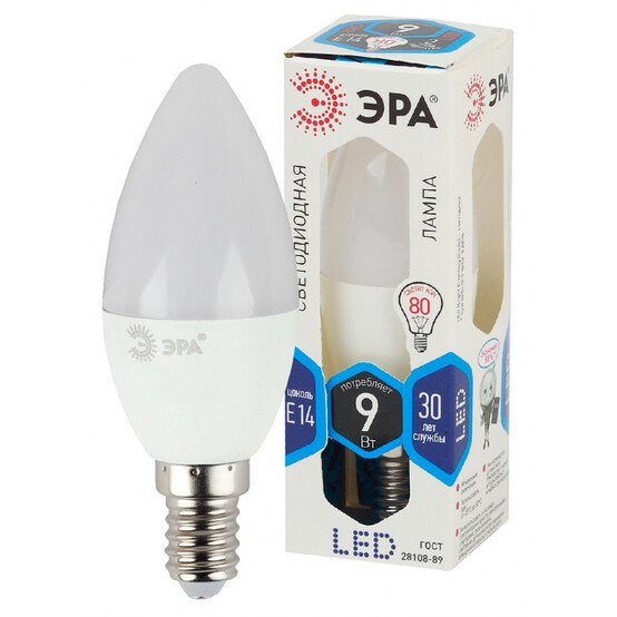 Лампа светодиодная  ЭРА LED smd B35-9w-840-E14